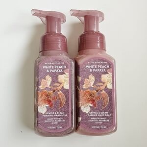 NWTx2 Bath & Body Works White Peach Papaya Foaming Hand Soap Spring Summer Scent